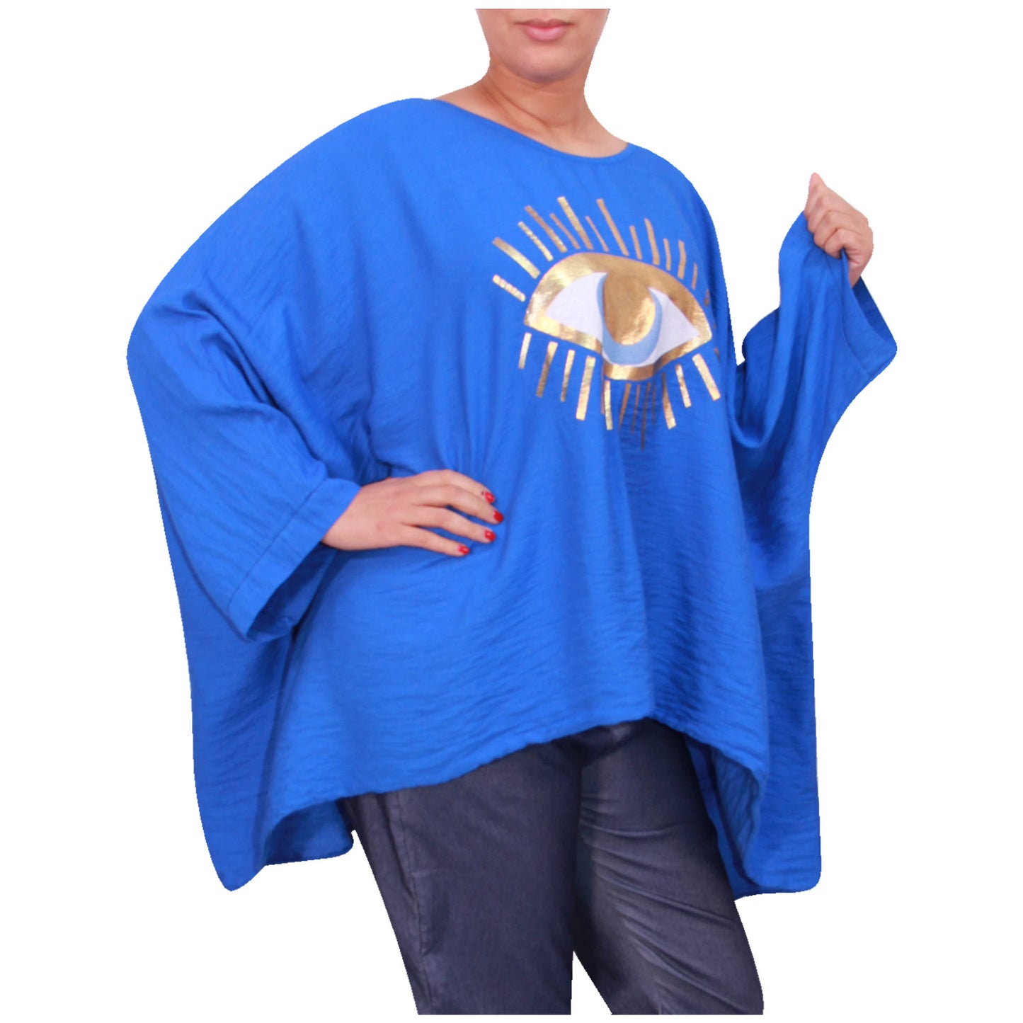 Mesdames fashion top femmes plus taille kimono eye top filles