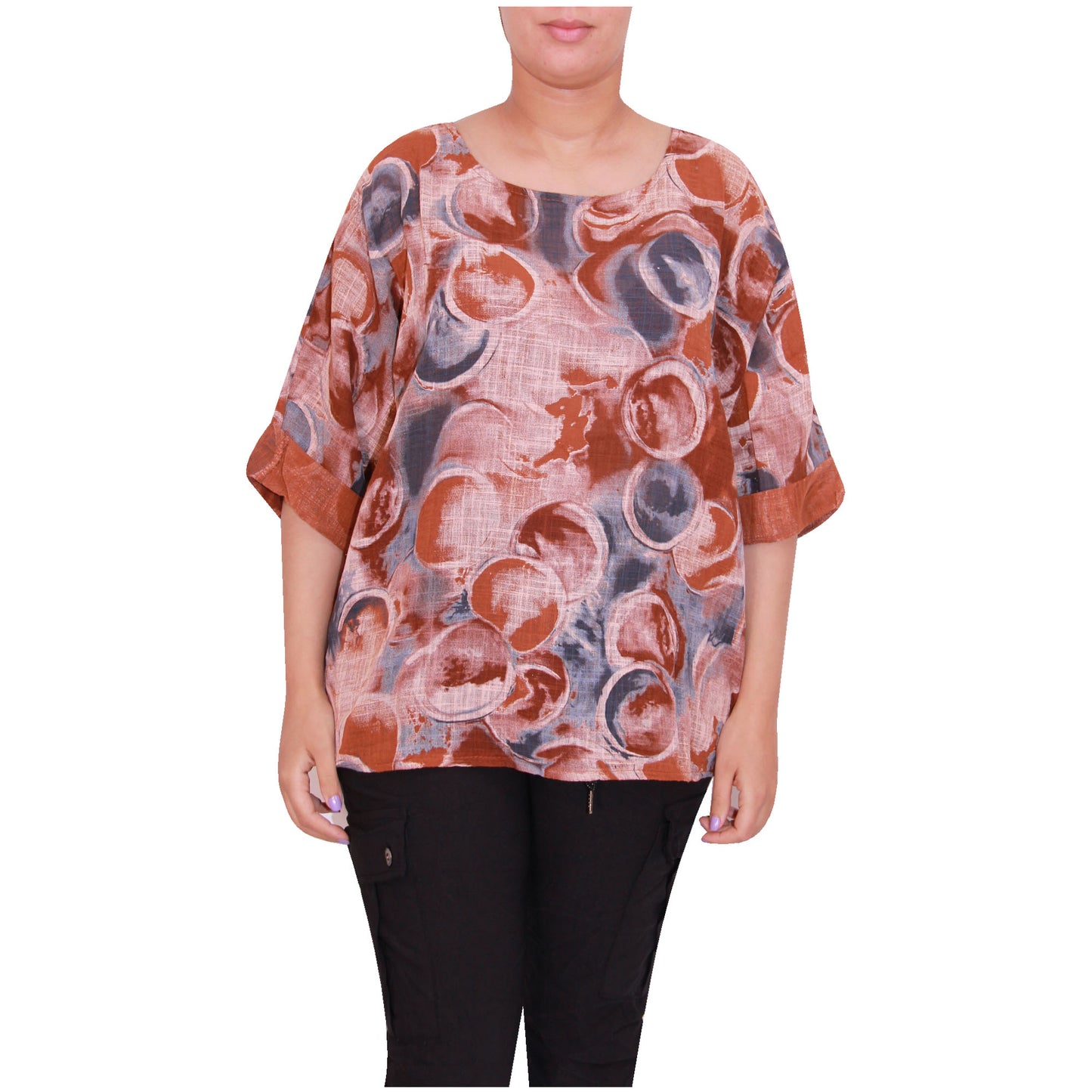 Circle Print Italian Crop Top
