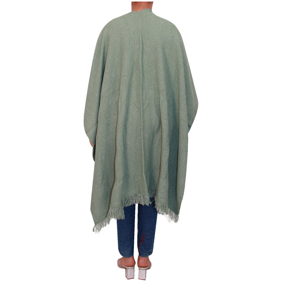 Vrouwen Sjaal Dames Gebreide Poncho Cape Sjaal Meisjes Warme Wrap Sjaal Winter Effen Lurex