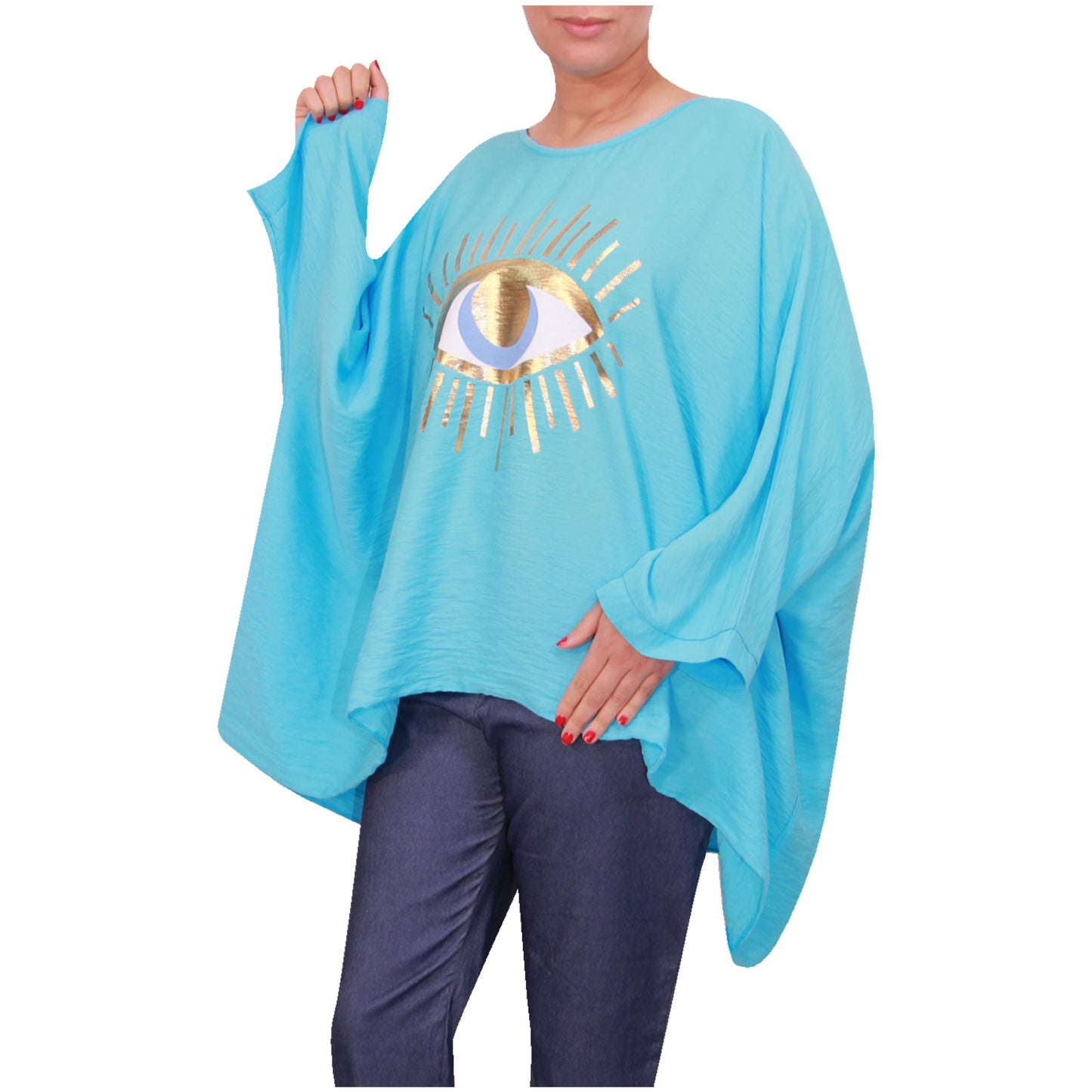 Mesdames fashion top femmes plus taille kimono eye top filles