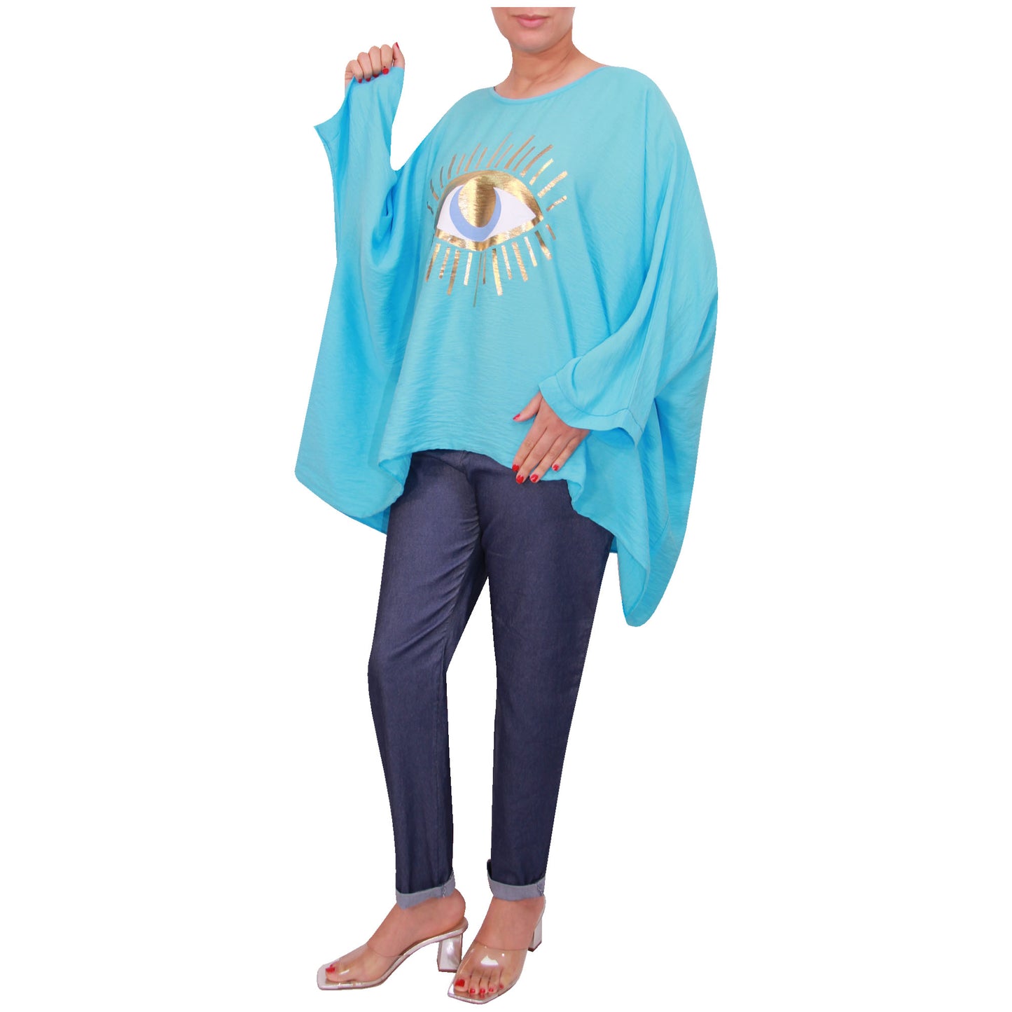 Mesdames fashion top femmes plus taille kimono eye top filles
