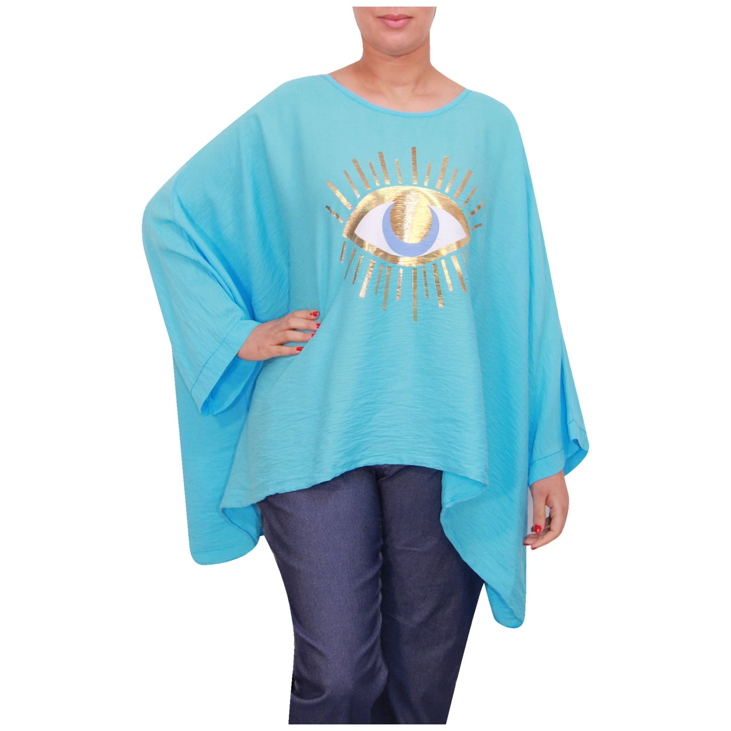 Mesdames fashion top femmes plus taille kimono eye top filles
