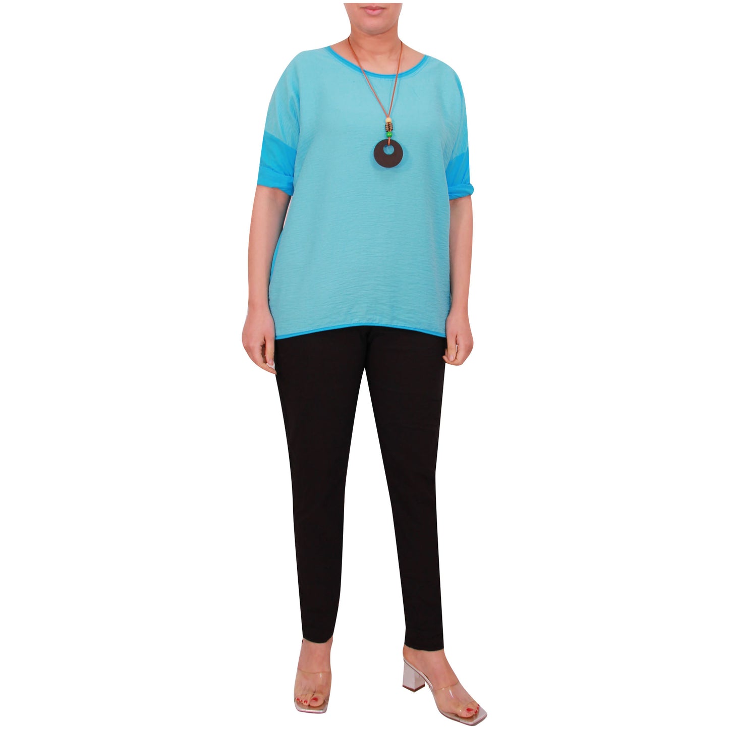 Chemise Crop Top Unie pour Femme, Fabriquée en Italie, avec un Tissu de Qualité Supérieure