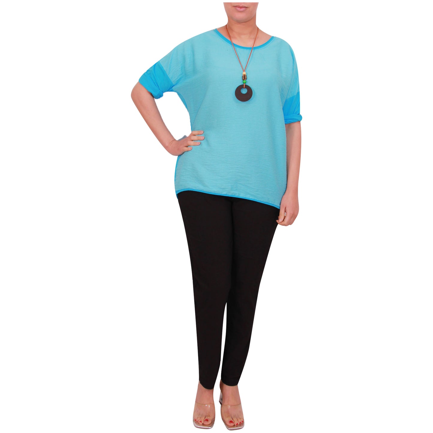 Chemise Crop Top Unie pour Femme, Fabriquée en Italie, avec un Tissu de Qualité Supérieure