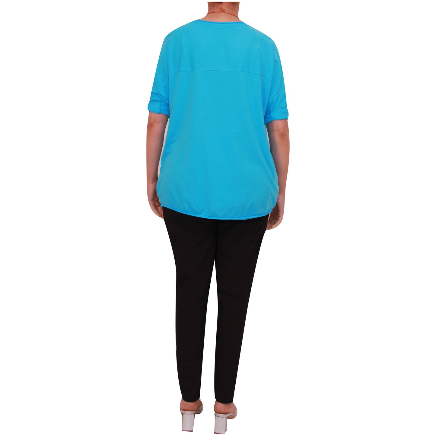 Chemise Crop Top Unie pour Femme, Fabriquée en Italie, avec un Tissu de Qualité Supérieure