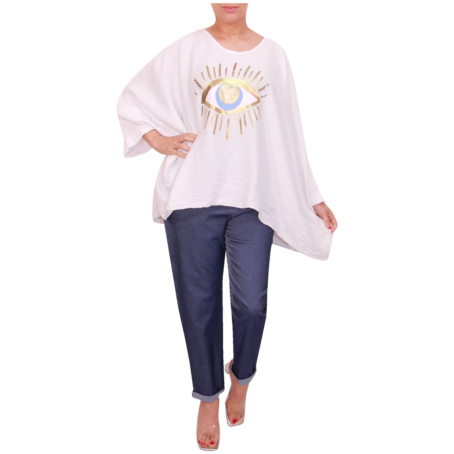 Mesdames fashion top femmes plus taille kimono eye top filles