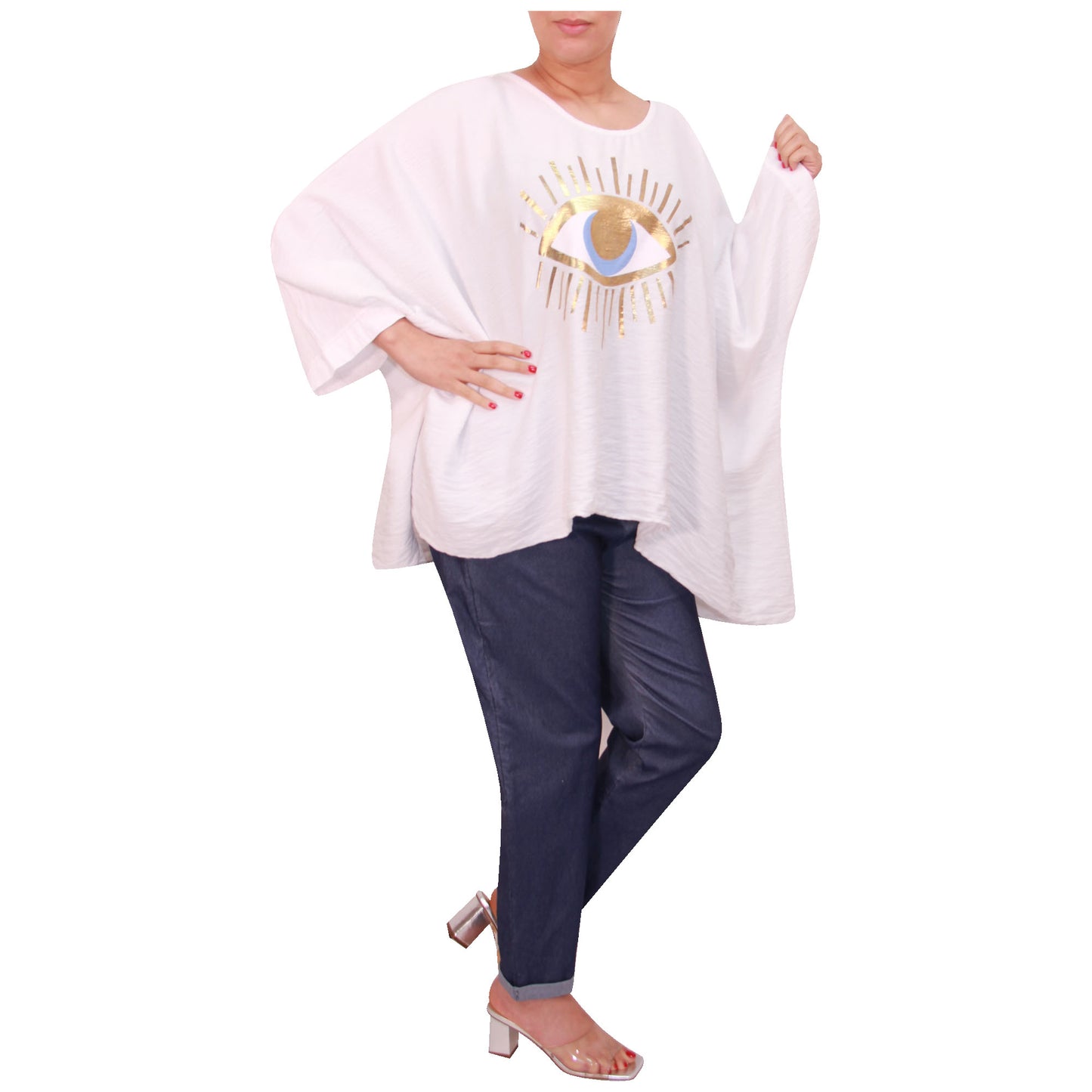 Mesdames fashion top femmes plus taille kimono eye top filles