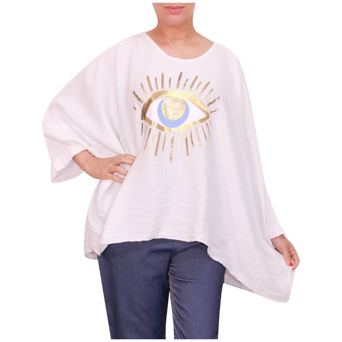 Mesdames fashion top femmes plus taille kimono eye top filles