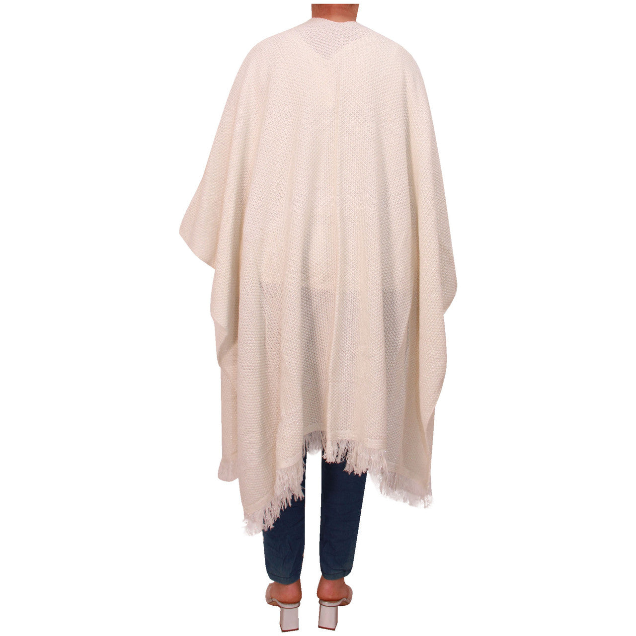 Vrouwen Sjaal Dames Gebreide Poncho Cape Sjaal Meisjes Warme Wrap Sjaal Winter Effen Lurex