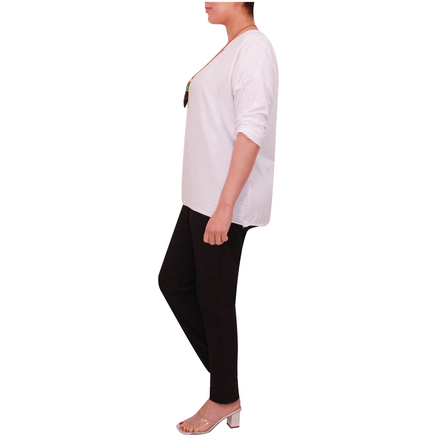 Chemise Crop Top Unie pour Femme, Fabriquée en Italie, avec un Tissu de Qualité Supérieure