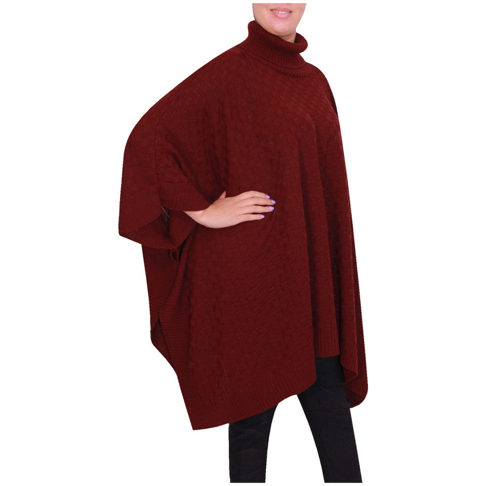 Femmes Poncho Mesdames Col Bénitier tricoté Poncho Cape Châle Écharpe Wrap