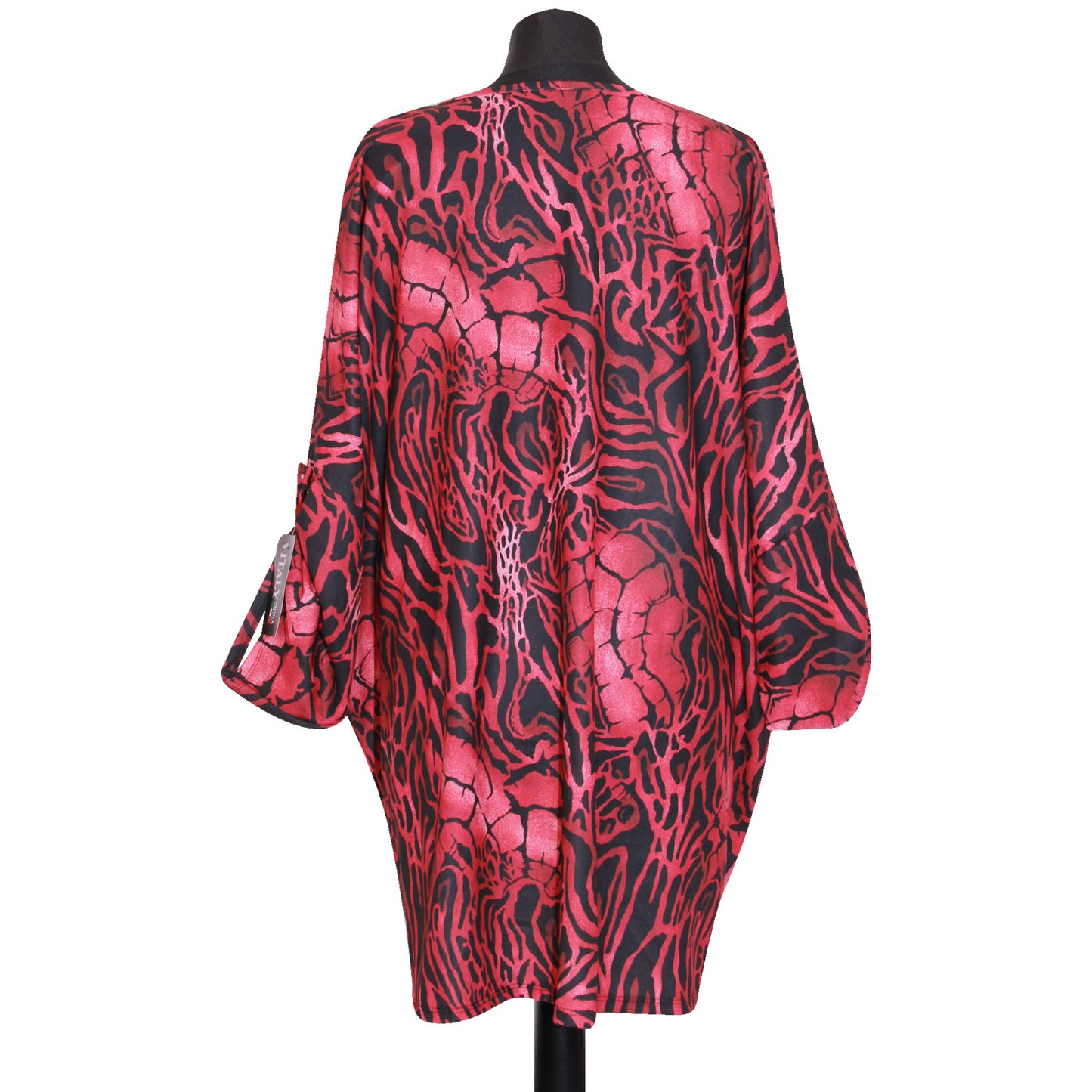 top italien pour femme imprimé animal TWIST FRONT BATWING