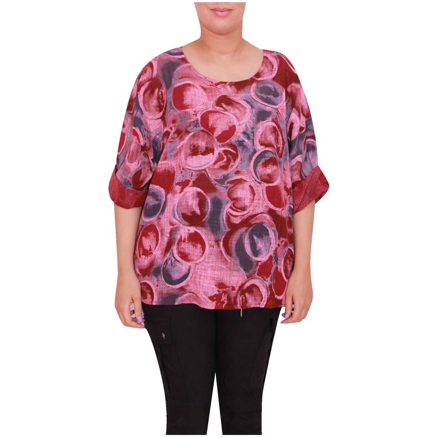 Circle Print Italian Crop Top