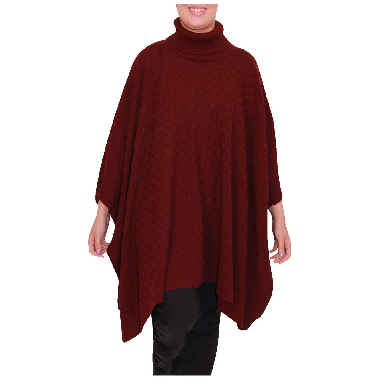 Femmes Poncho Mesdames Col Bénitier tricoté Poncho Cape Châle Écharpe Wrap