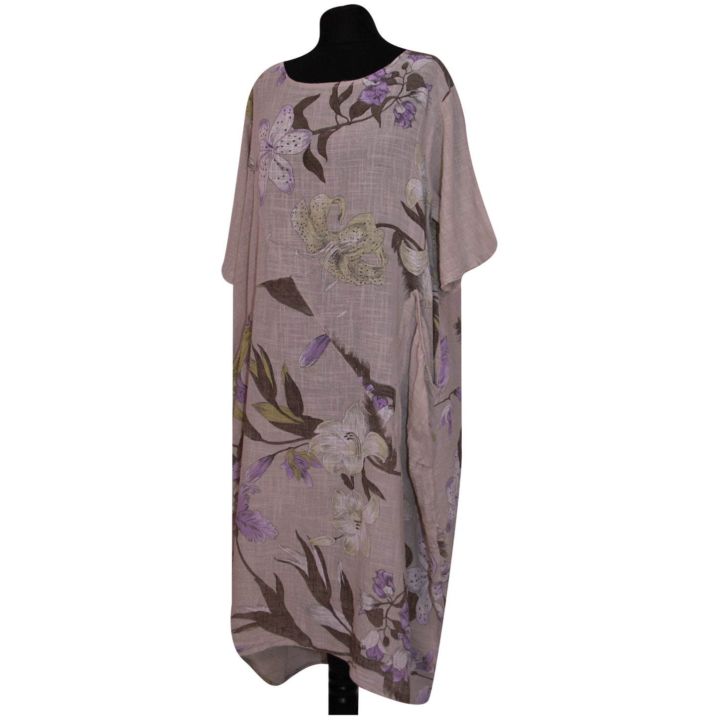 Italian Floral Printed Cotton Dress for Women
