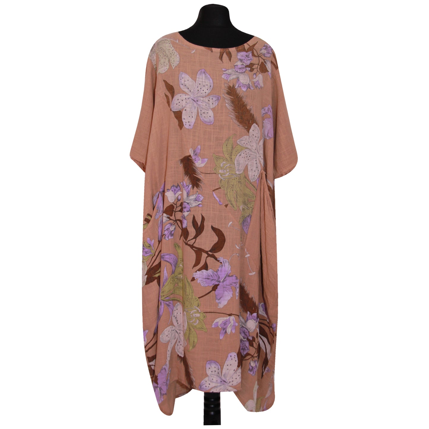 Italian Floral Printed Cotton Dress for Women