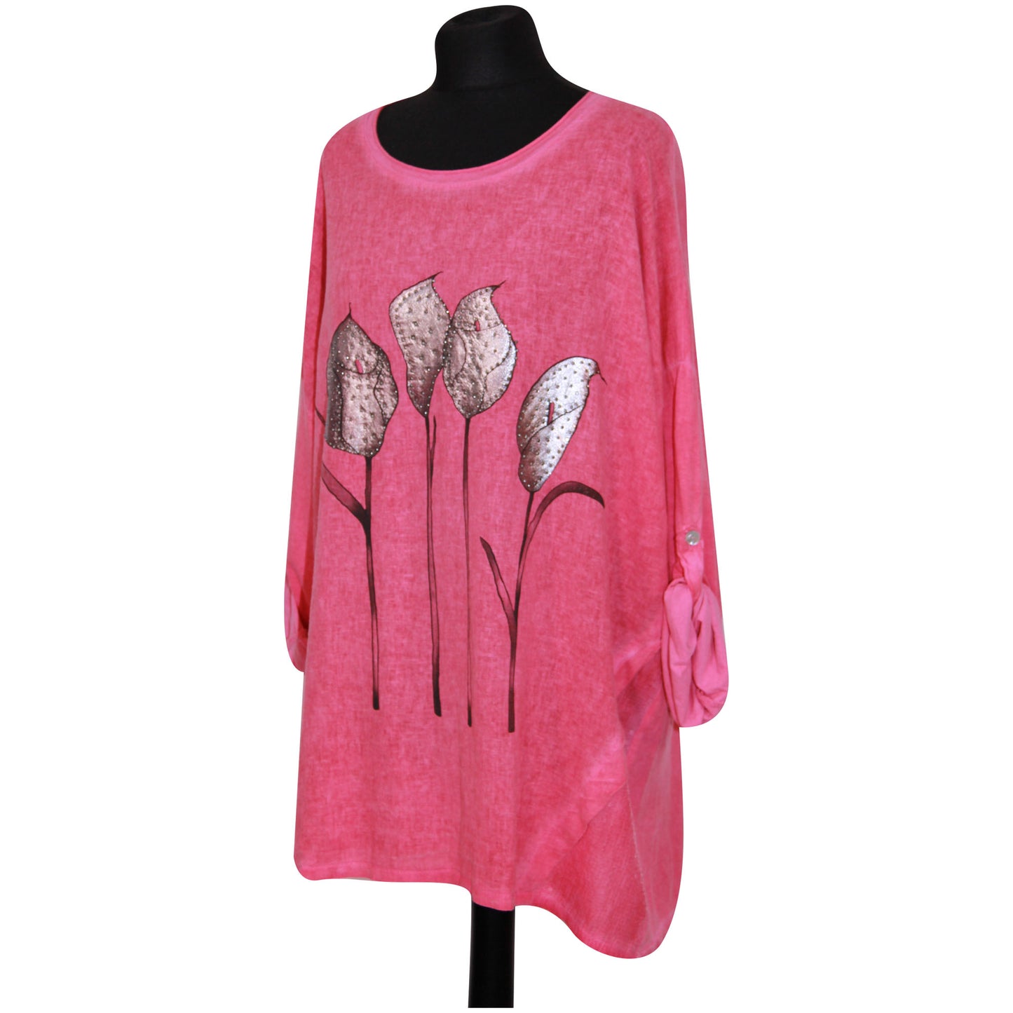 Femmes Italien TOP Dames Clouté Floral Sequin