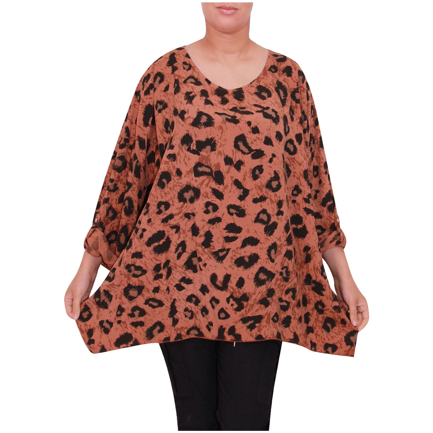 Dames Italiaanse top dames luipaard dierenprint