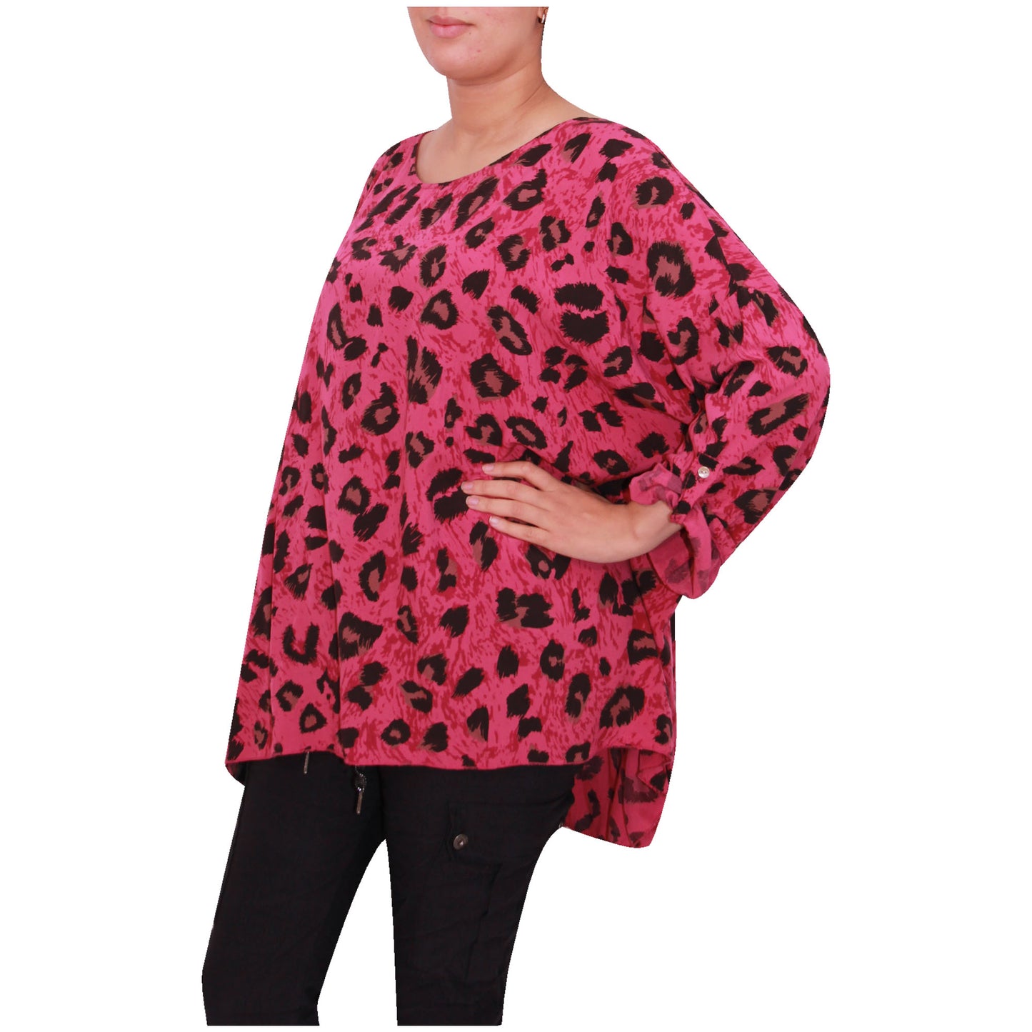 Dames Italiaanse top dames luipaard dierenprint