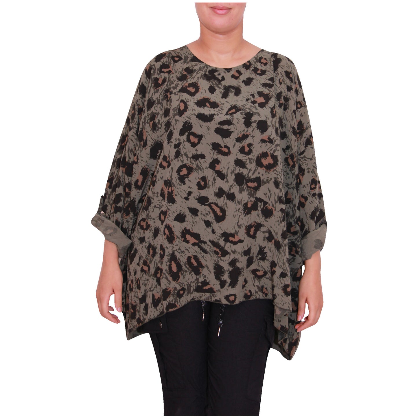 Dames Italiaanse top dames luipaard dierenprint