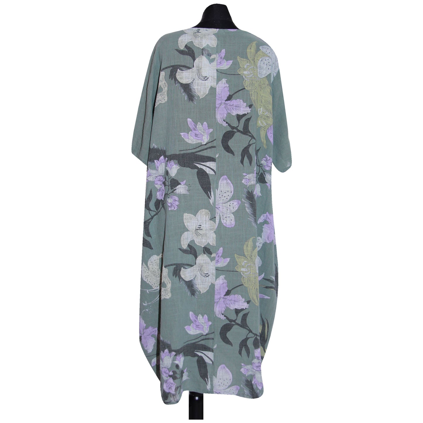 Italian Floral Printed Cotton Dress for Women