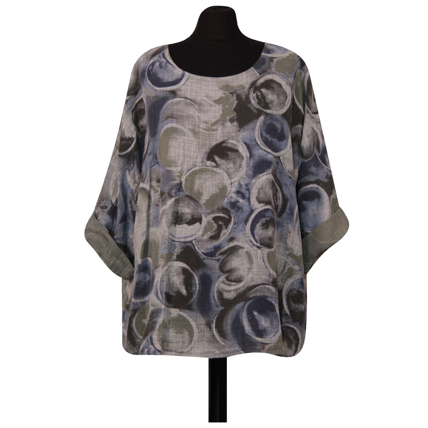 Circle Print Italian Crop Top