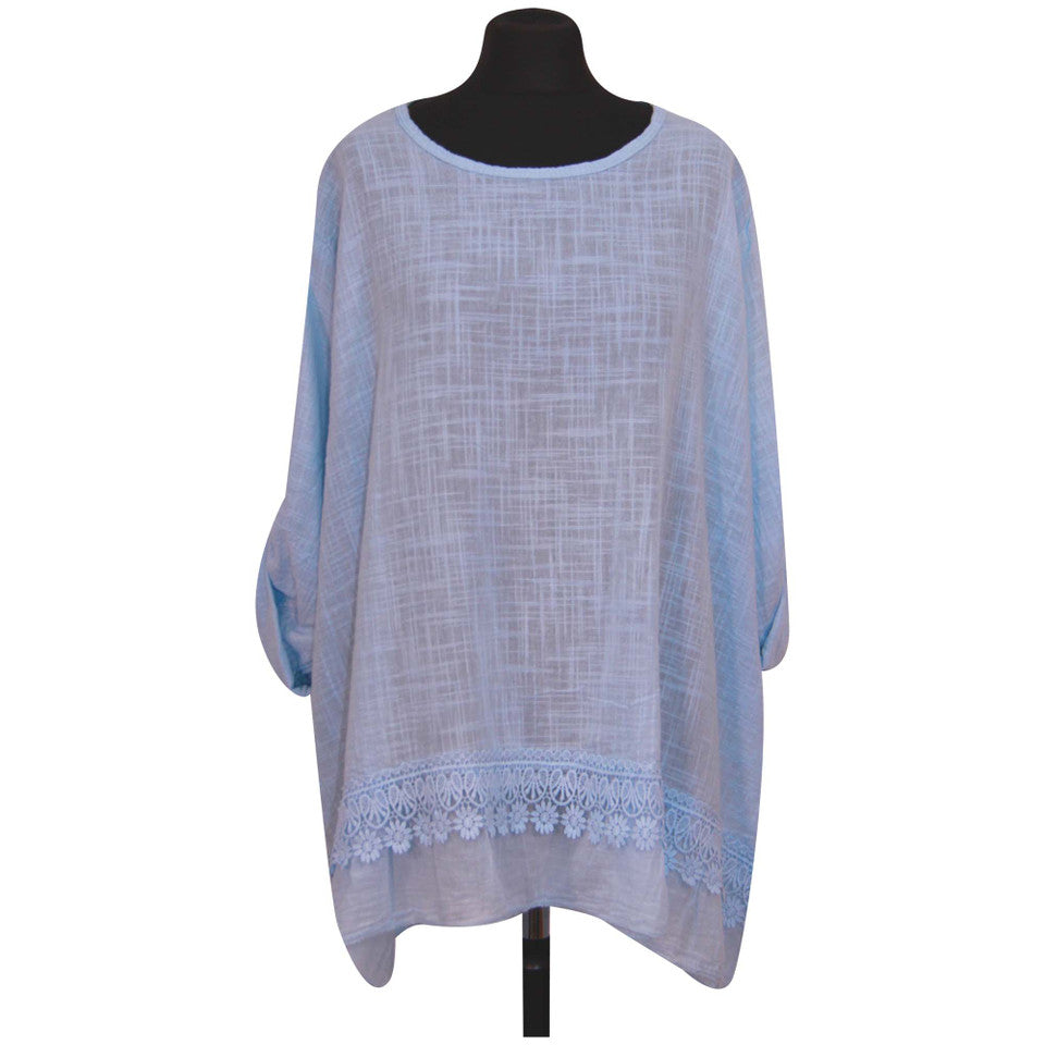 Italian Ladies Plain Lace Top