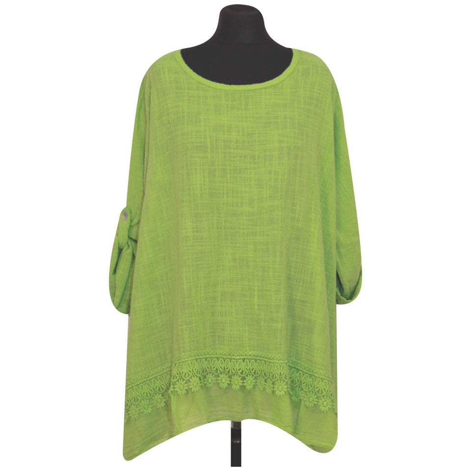 Italian Ladies Plain Lace Top