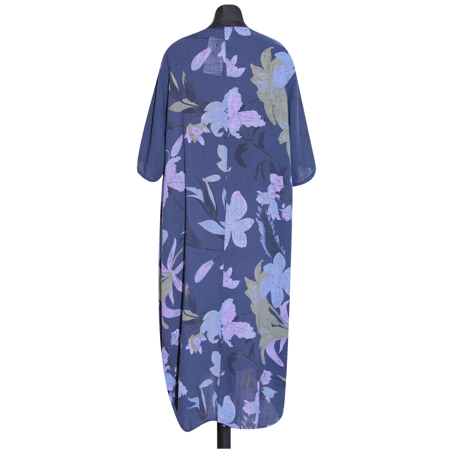 Italian Floral Printed Cotton Dress for Women