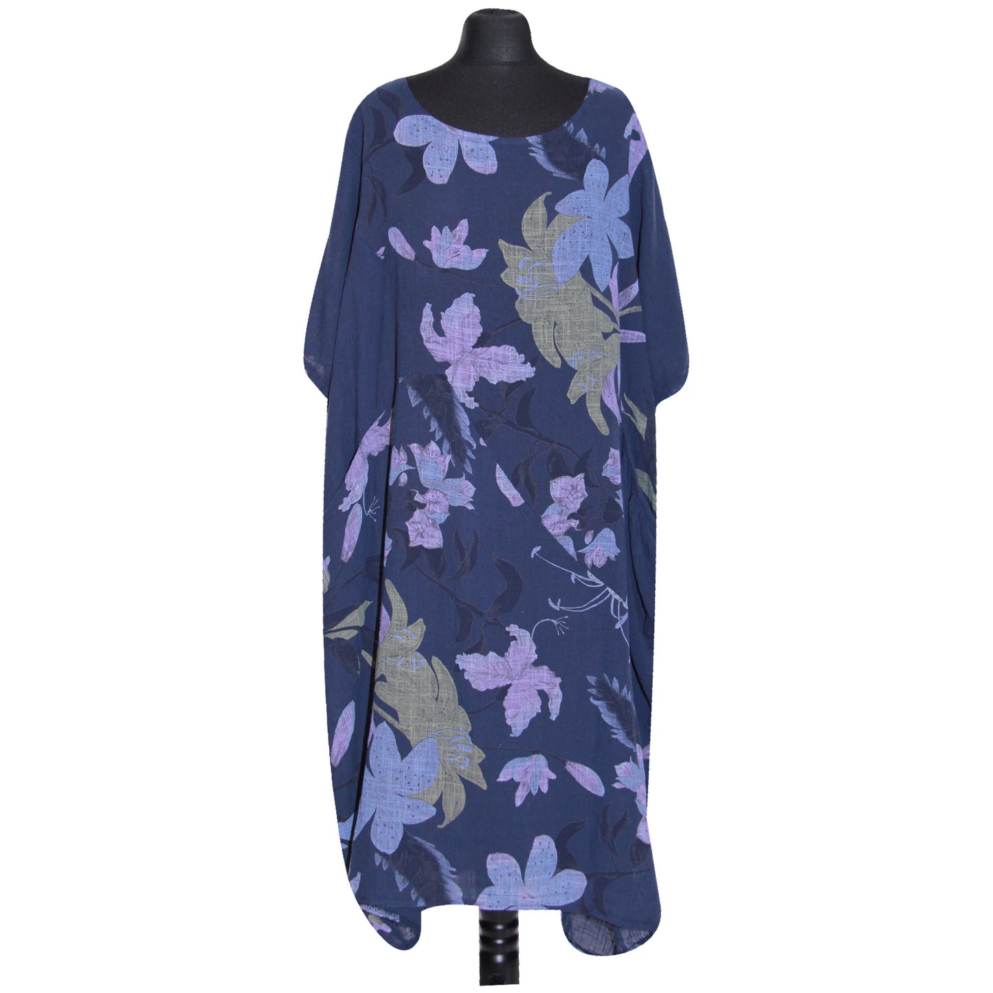 Italian Floral Printed Cotton Dress for Women