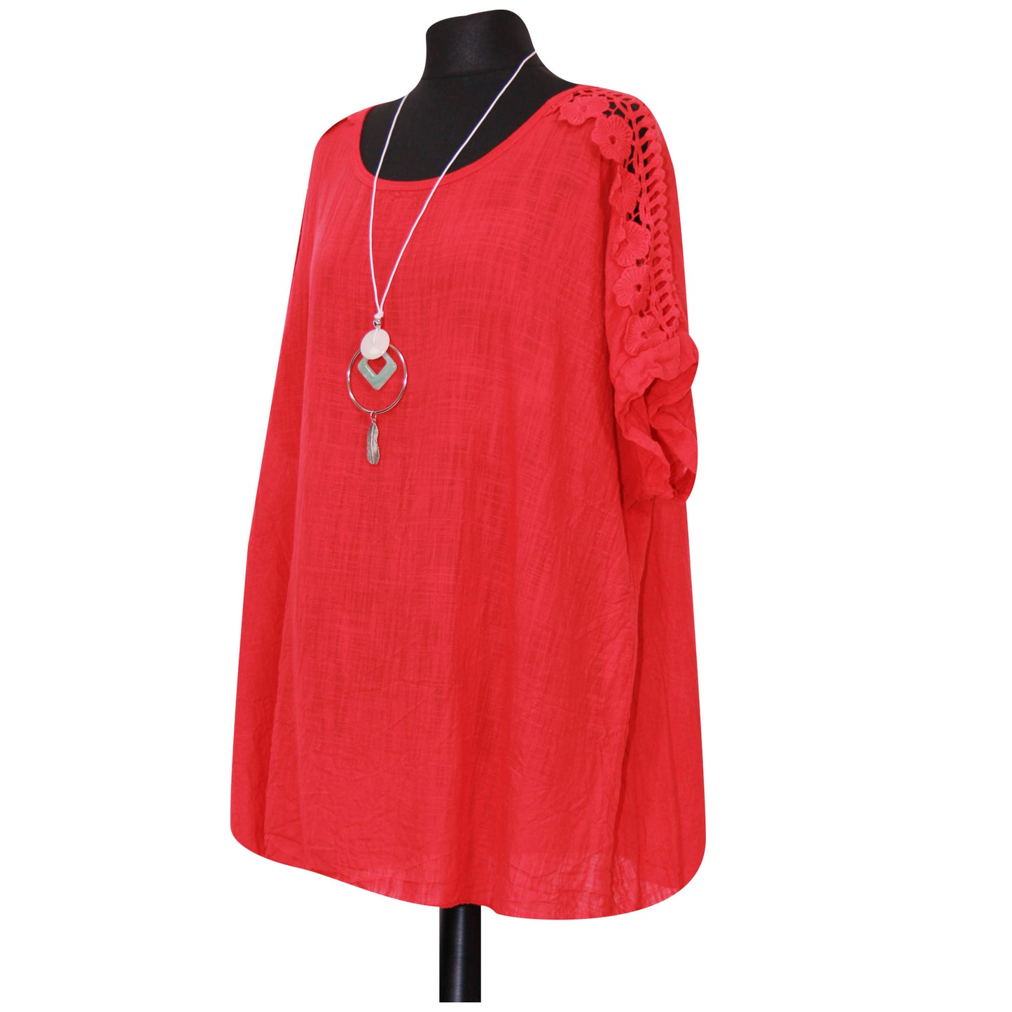 Femmes italiennes grande taille haut dames dentelle épaule plaine collier haut
