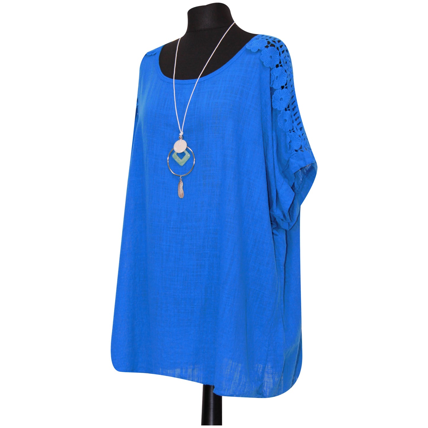 Femmes italiennes grande taille haut dames dentelle épaule plaine collier haut