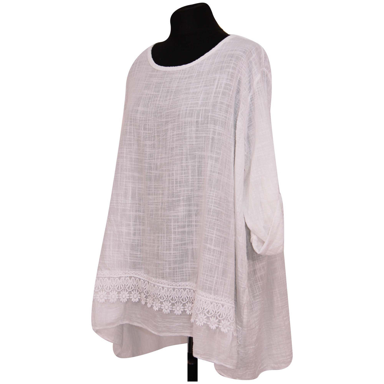 Italian Ladies Plain Lace Top