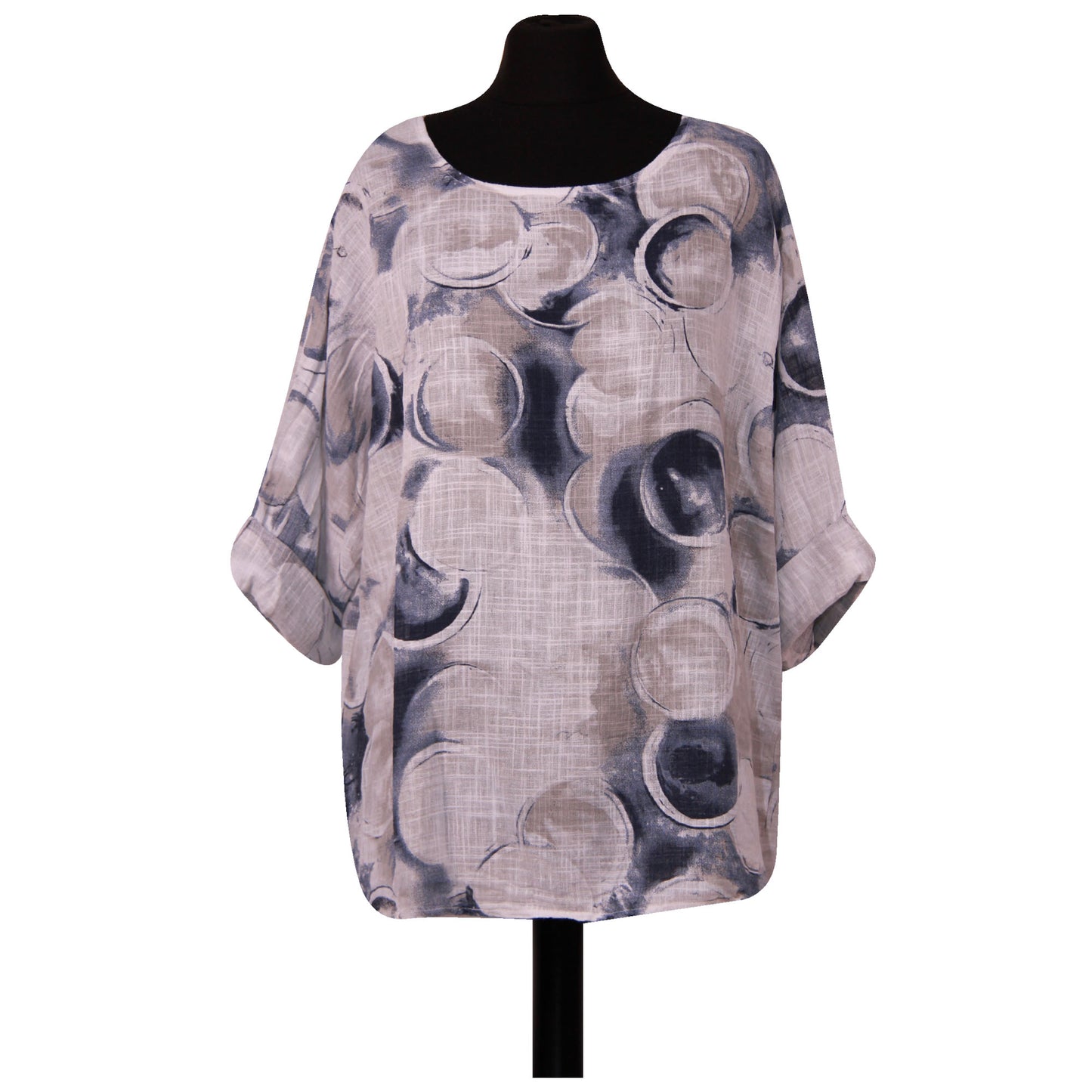 Circle Print Italian Crop Top