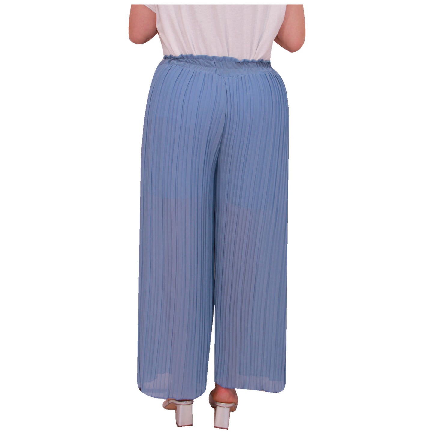 Zwierig en chic: geplooide palazzo-broek voor dames met wijde pijpen en chiffonstof voor kantoor- en vrijetijdskleding