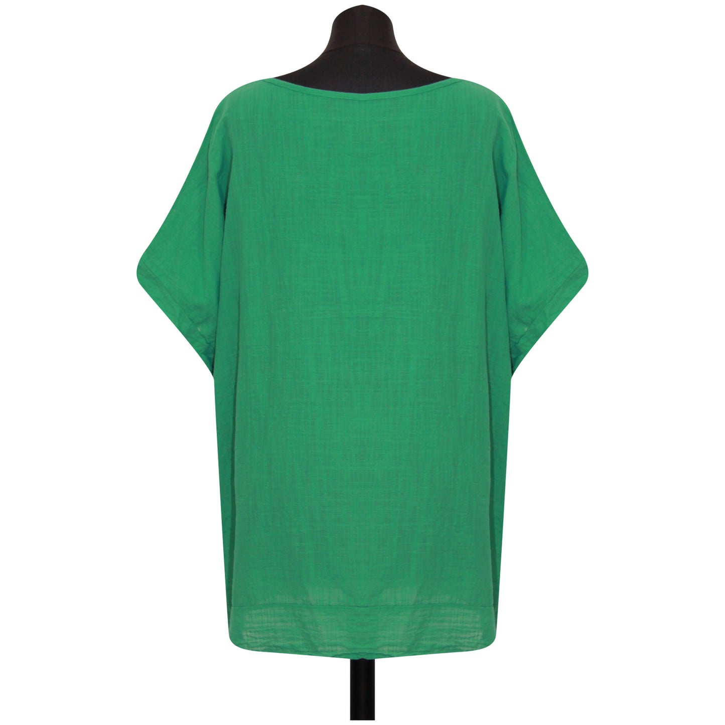 Women's Italian Plus Size Sequin Cotton V-Neck Top