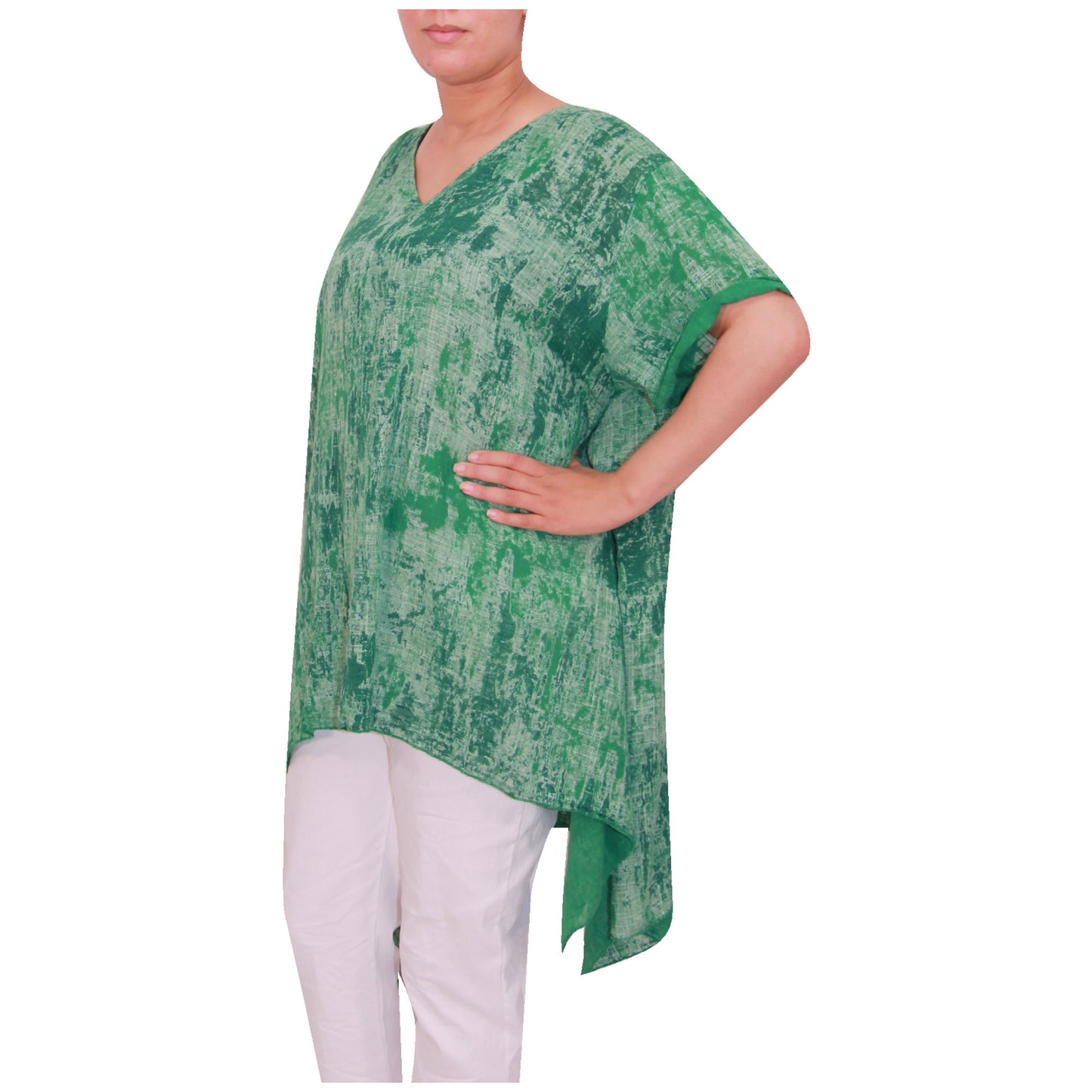 Elegant Italian Top with Tie-Dye Print for Women