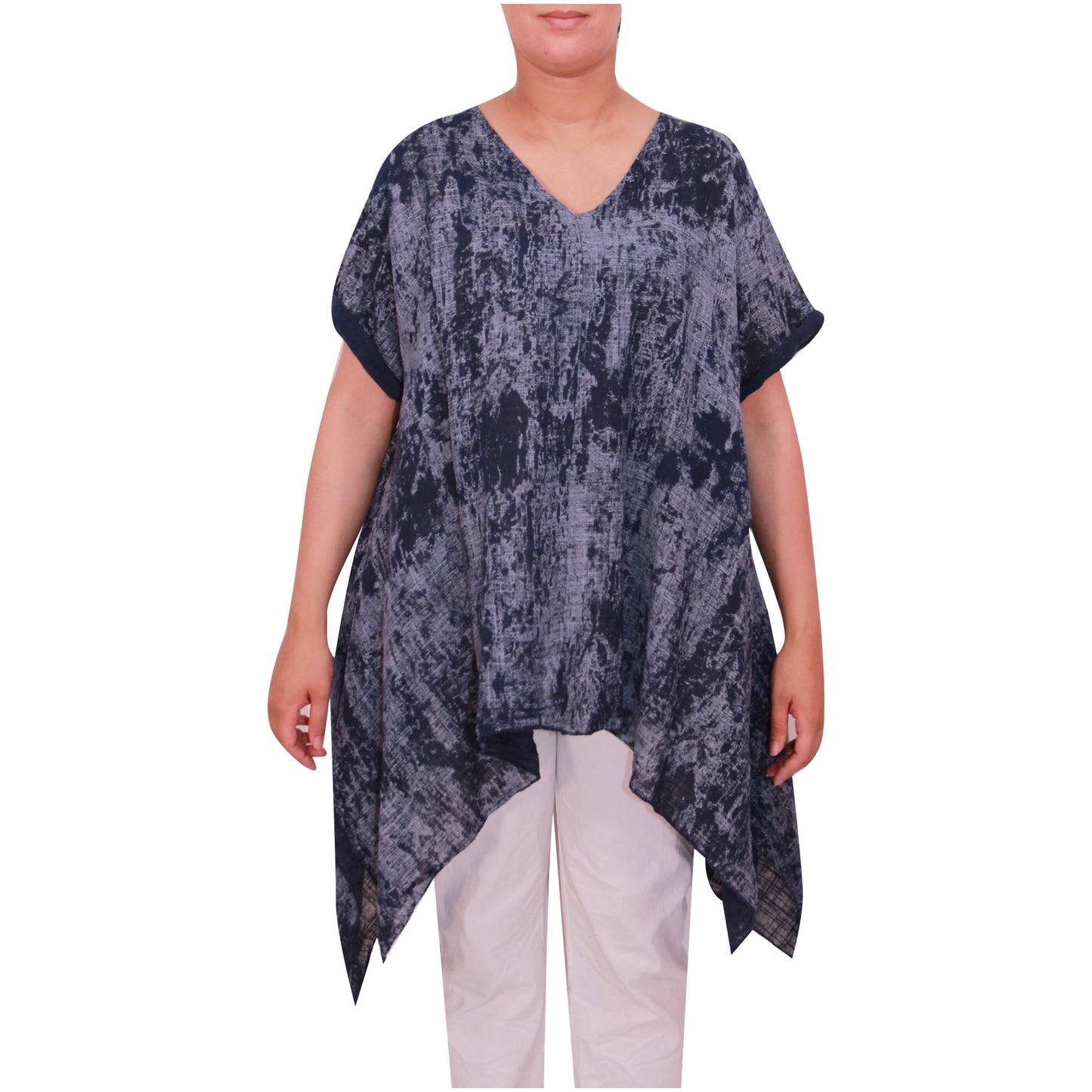 Elegante Italiaanse top met tie-dye print voor dames