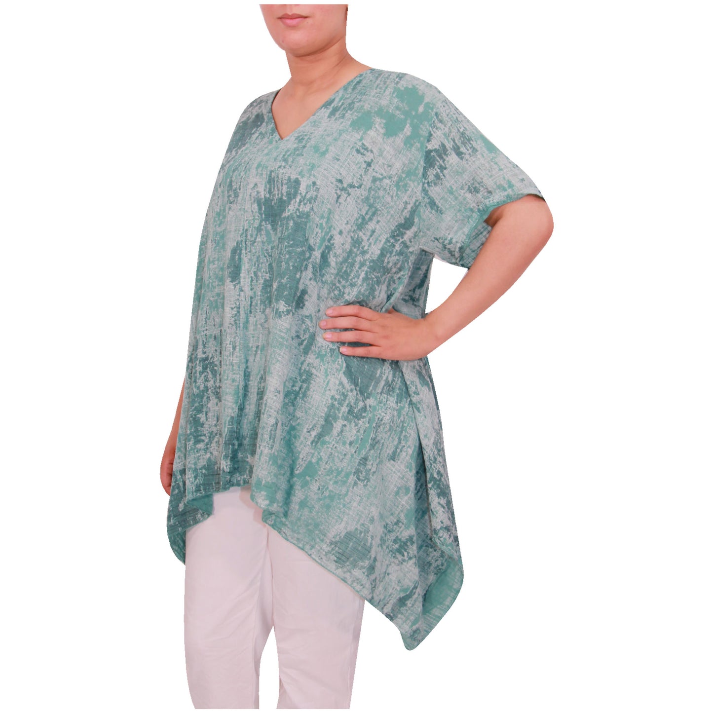 Elegante Italiaanse top met tie-dye print voor dames