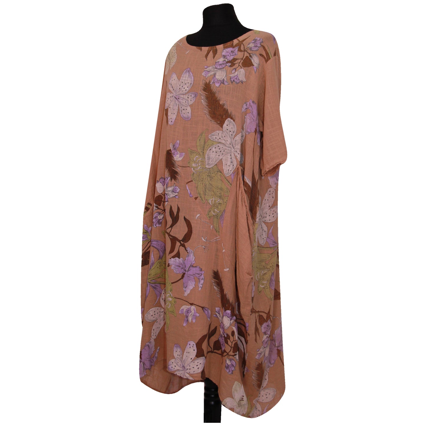 Robe en coton à imprimé floral italien pour femme