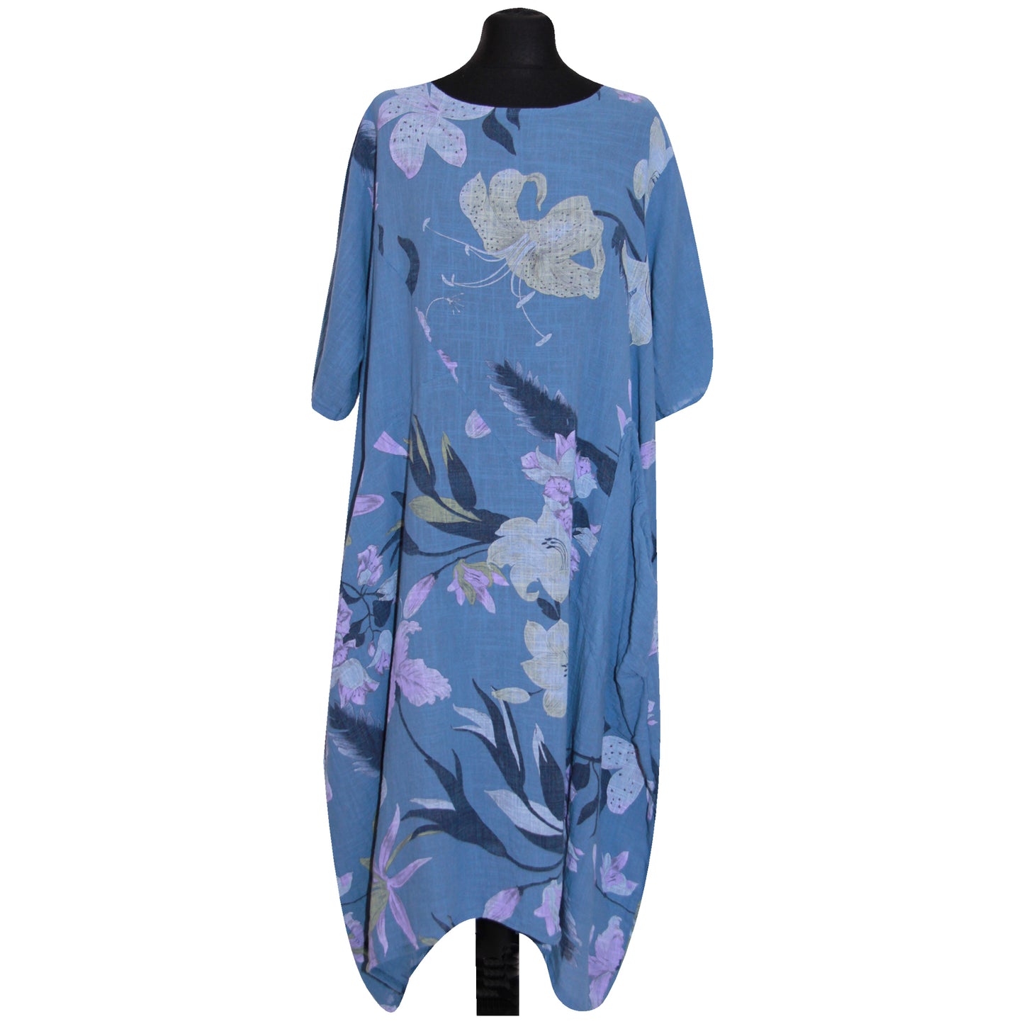 Robe en coton à imprimé floral italien pour femme