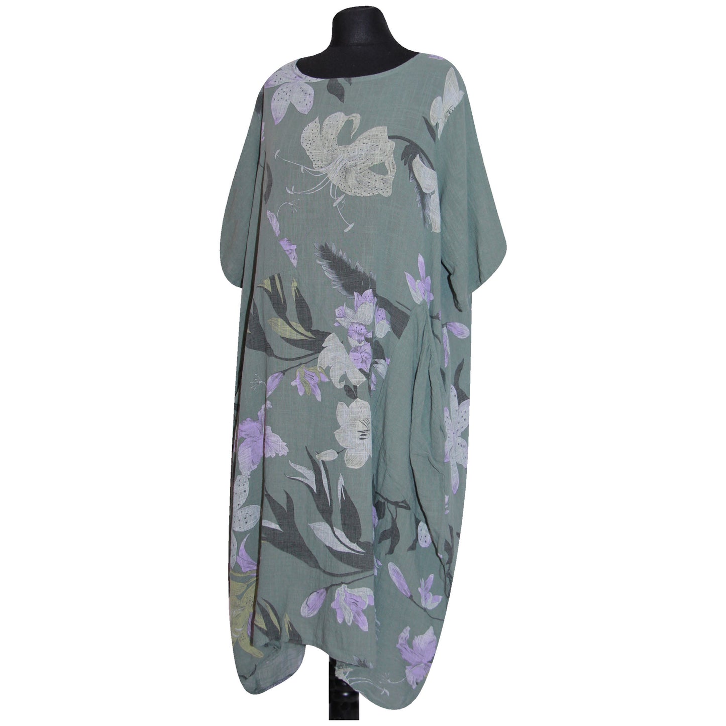 Robe en coton à imprimé floral italien pour femme