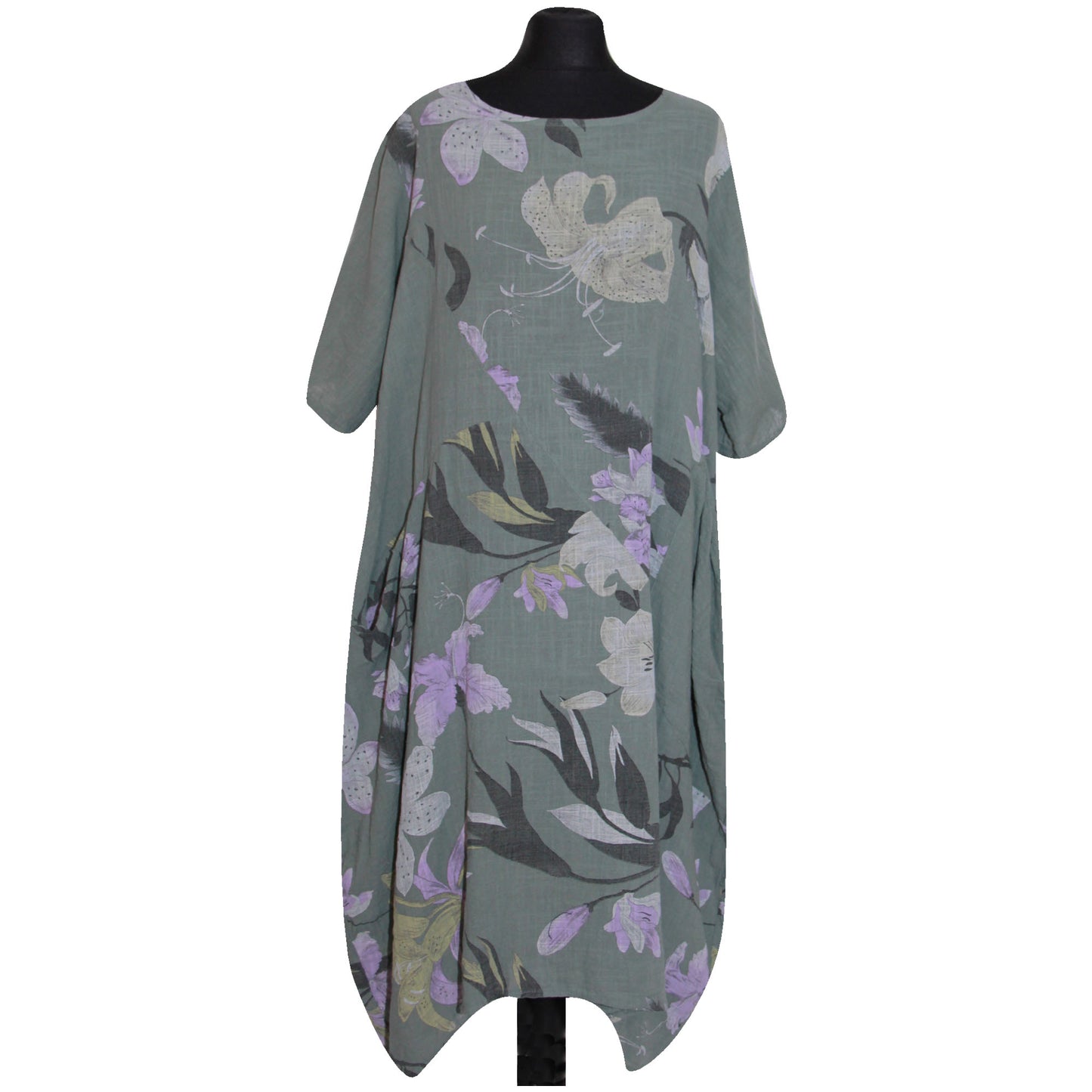 Robe en coton à imprimé floral italien pour femme