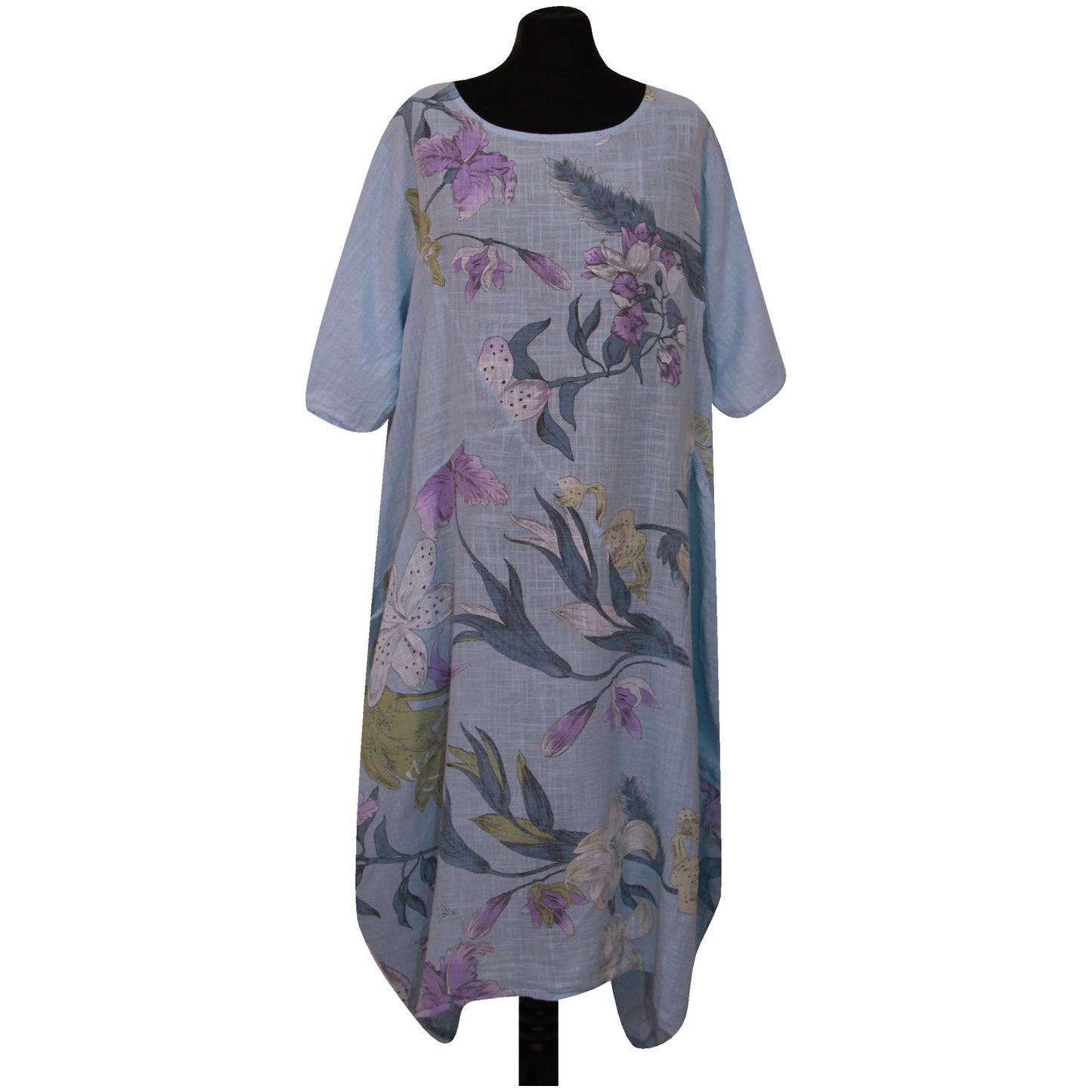 Robe en coton à imprimé floral italien pour femme