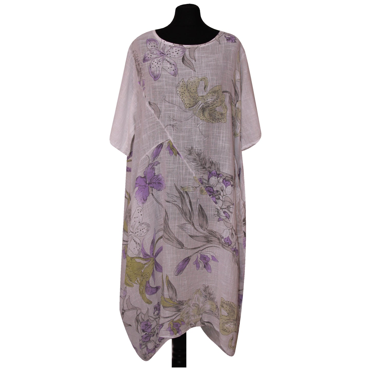 Robe en coton à imprimé floral italien pour femme